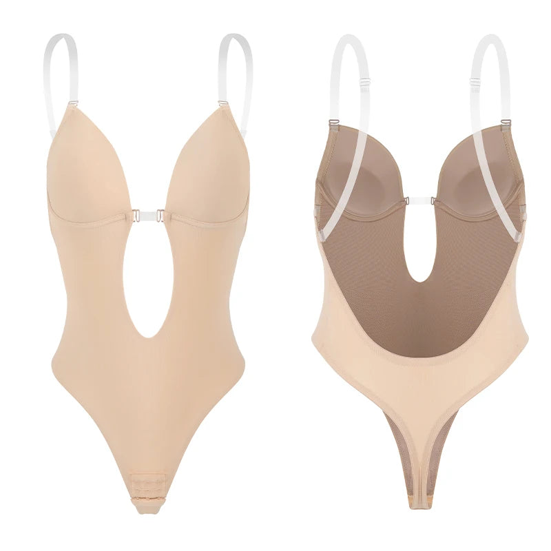 Viral Backless Bodysuit Shapewear for Women Built-in Bra