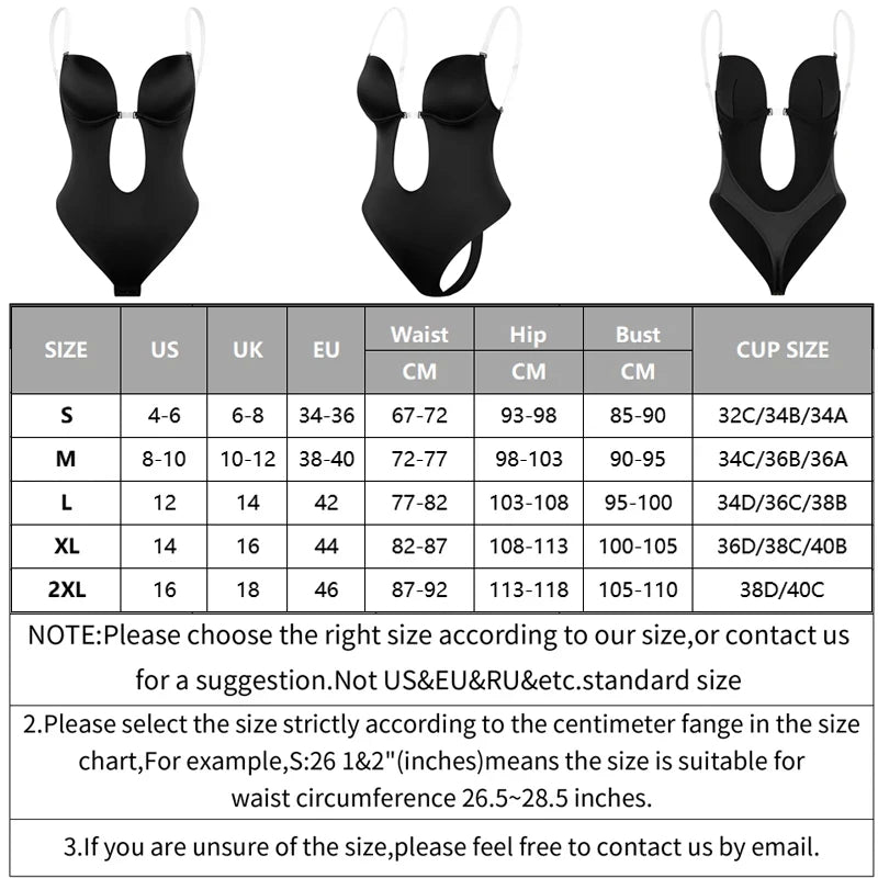 Viral Backless Bodysuit Shapewear for Women Built-in Bra