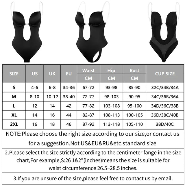 Viral Backless Bodysuit Shapewear for Women Built-in Bra